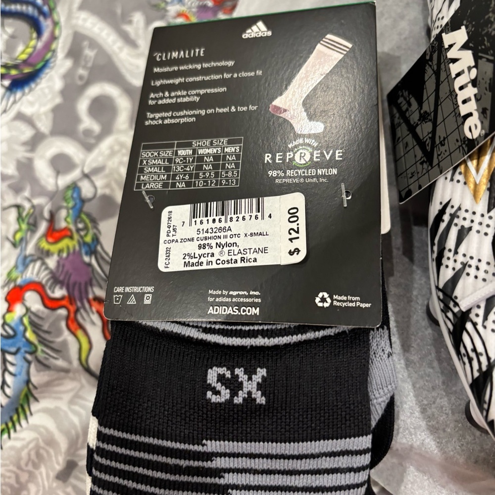 Adidas Black and Gray Climalite Socks - Picture 4 of 6